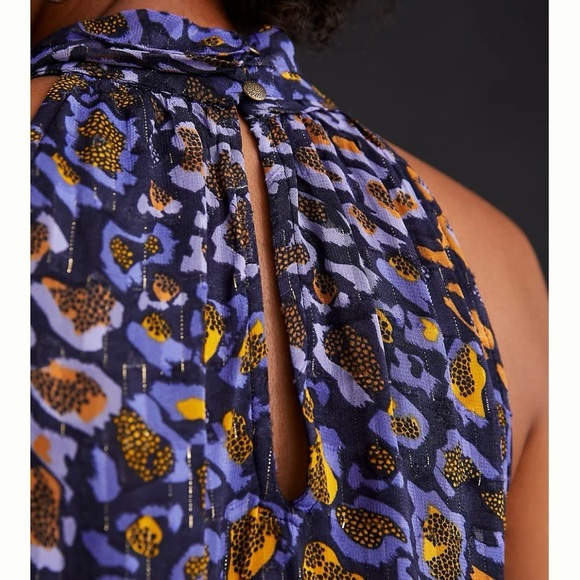 Anthropologie Sleeveless Halter Tank Multicolor Lined size XXS (0) Feminine NEW - Picture 3 of 14